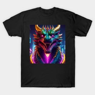 Reptiles,Dragon,Neon lighted dragon sign, T-Shirt